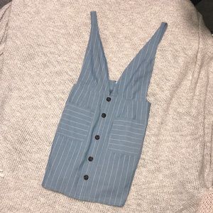 Blue Stripes Overall Dress